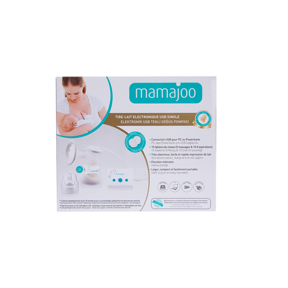 Mamajoo Electronic USB Single Breast Pump and Gold Feeding Bottle,